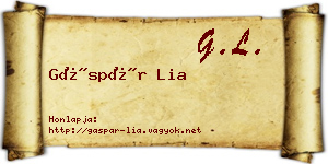 Gáspár Lia névjegykártya