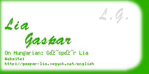 lia gaspar business card